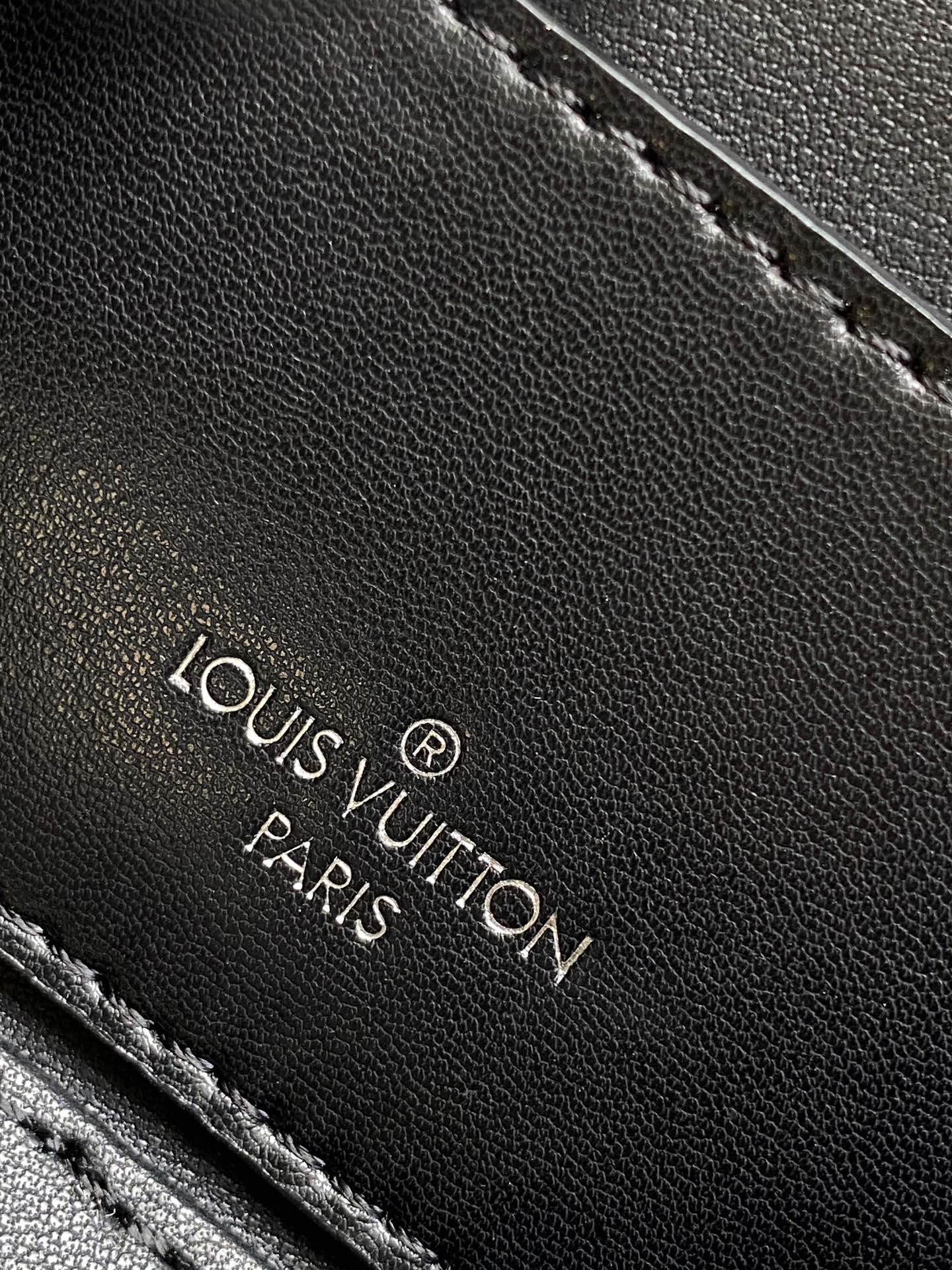 Louis Vuitton Black Embossed Monogram Leather Vanity Handbag with Gold Hardware