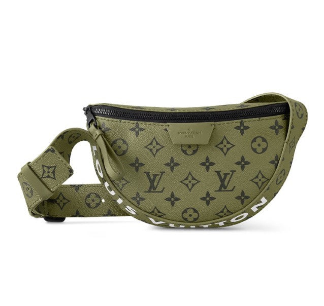 Louis Vuitton Olive Green Monogram Crescent Waist Bag Crossbody Belt Pack