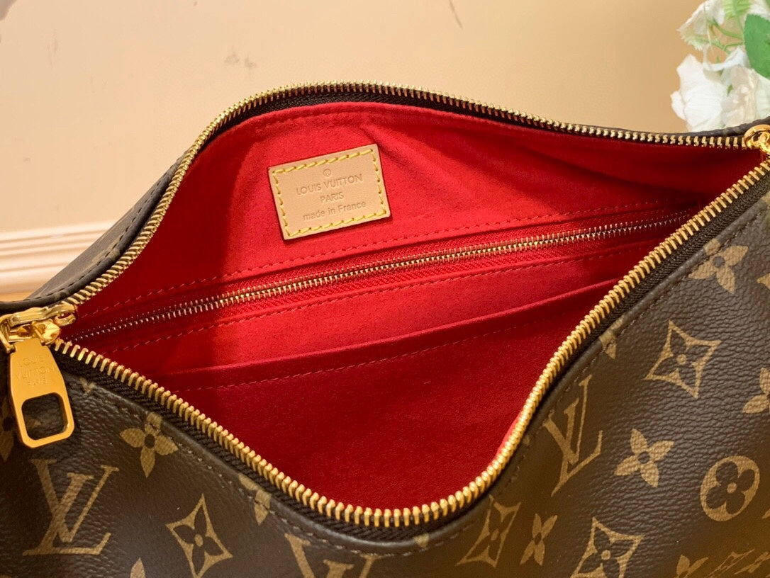 Louis Vuitton Classic Brown Monogram Crescent Shoulder Bag with Gold Hardware