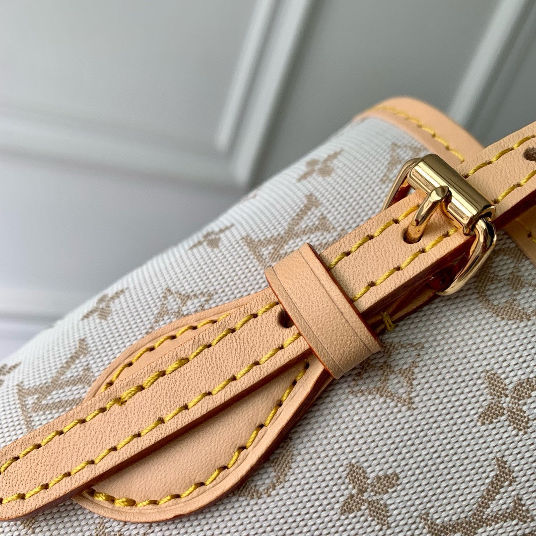 Louis Vuitton Elegant Monogram Pattern Canvas Bucket Bag with Leather Handle