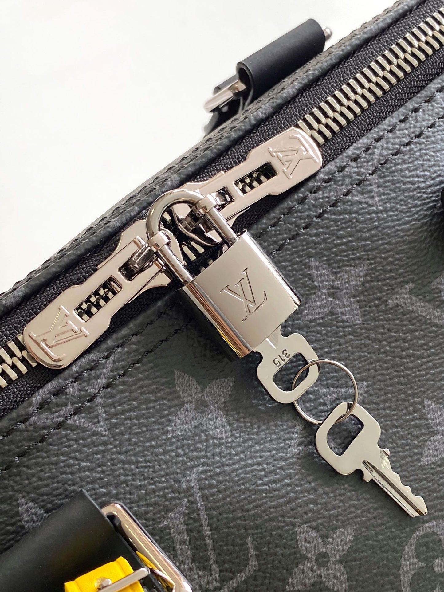 Louis Vuitton Charcoal Monogram Travel Duffel Bag with Adjustable Shoulder Strap