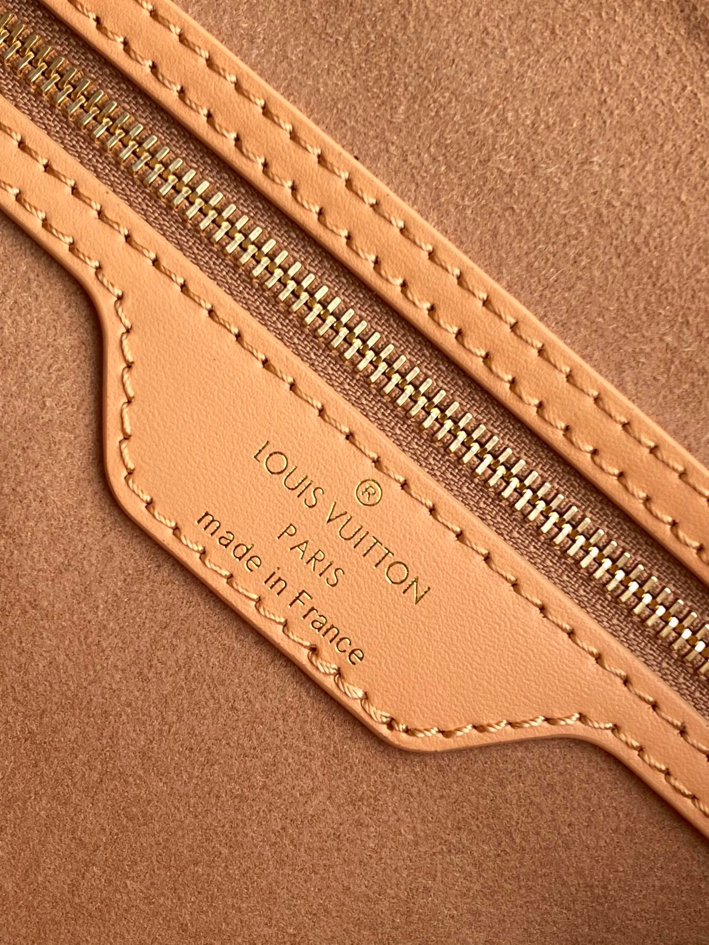 Louis Vuitton Classic Tan Embossed Leather Top Handle Handbag with Shoulder Strap