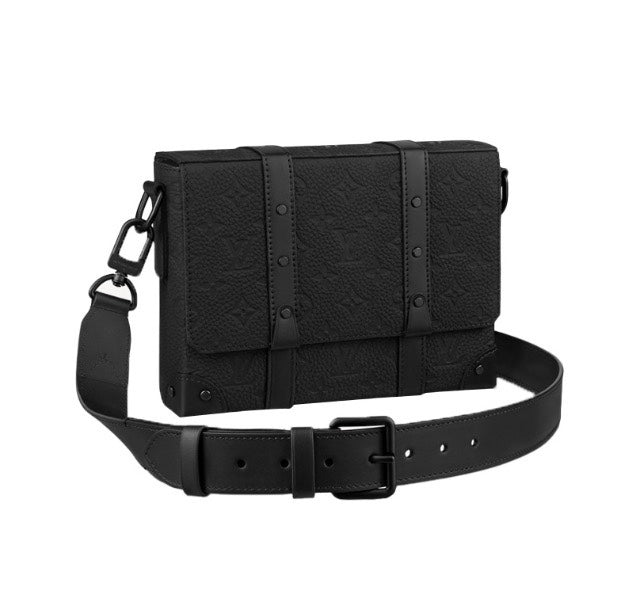 Louis Vuitton Black Structured Monogram Crossbody Bag with Adjustable Belt Strap