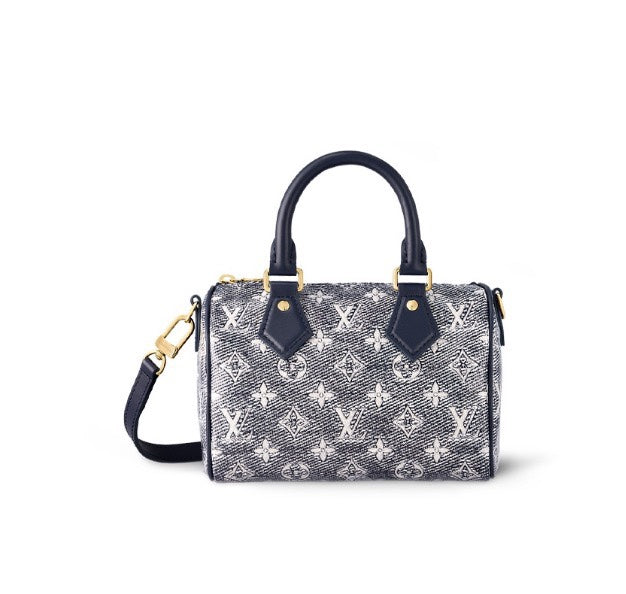 Louis Vuitton Navy Blue Monogram Jacquard Mini Duffle Bag with Crossbody Strap