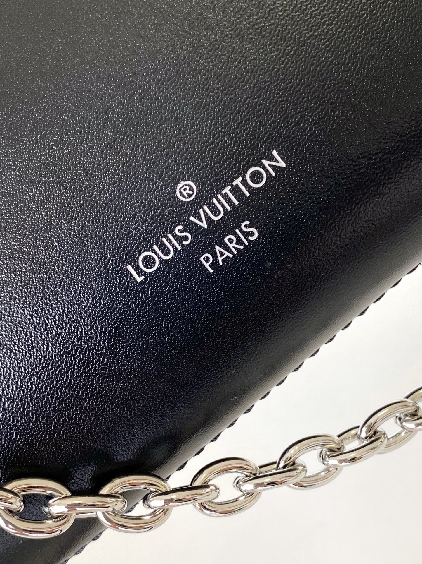 Louis Vuitton Black Leather Slouchy Shoulder Bag with Silver Trunk Corner Accents