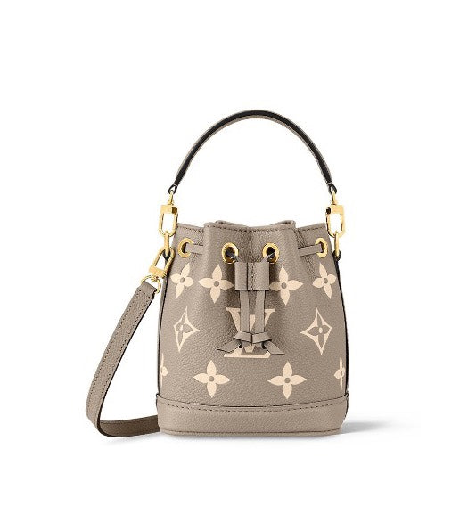 Louis Vuitton Taupe Monogram Leather Bucket Bag with Detachable Strap