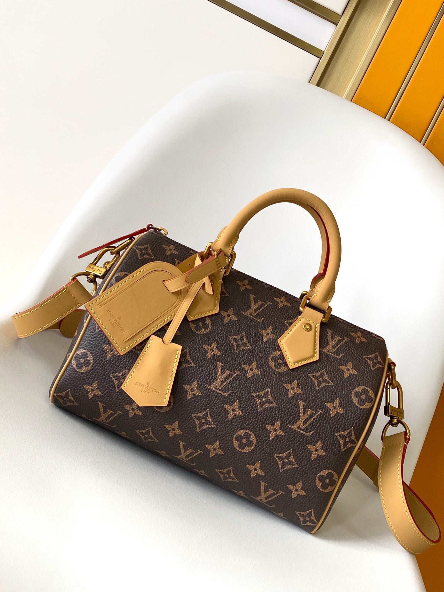 Louis Vuitton Classic Monogram Brown Canvas Crossbody Satchel Handbag