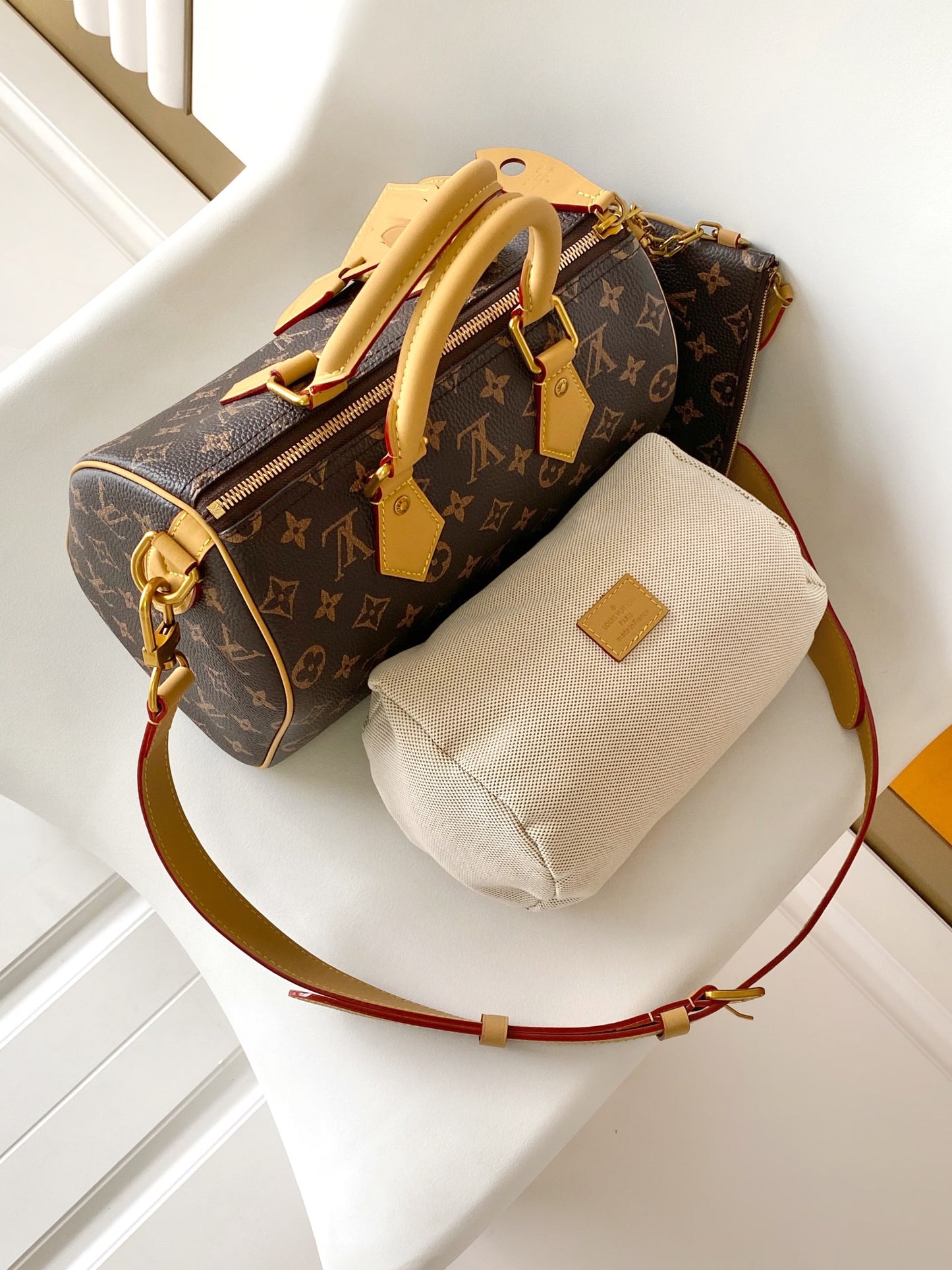 Louis Vuitton Classic Monogram Brown Canvas Crossbody Satchel Handbag