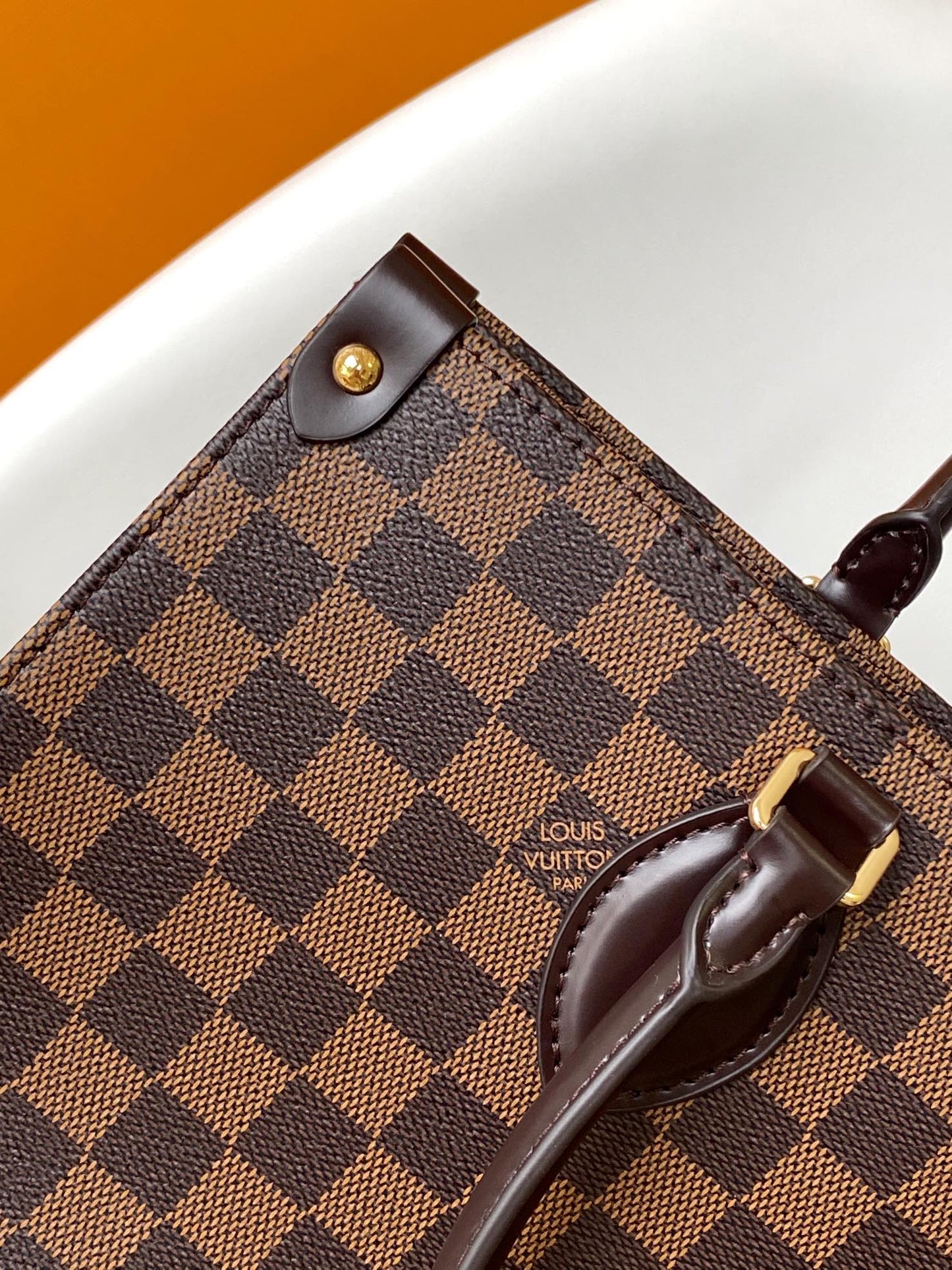 Louis Vuitton Classic Brown Checkerboard Tote Bag Structured Handbag
