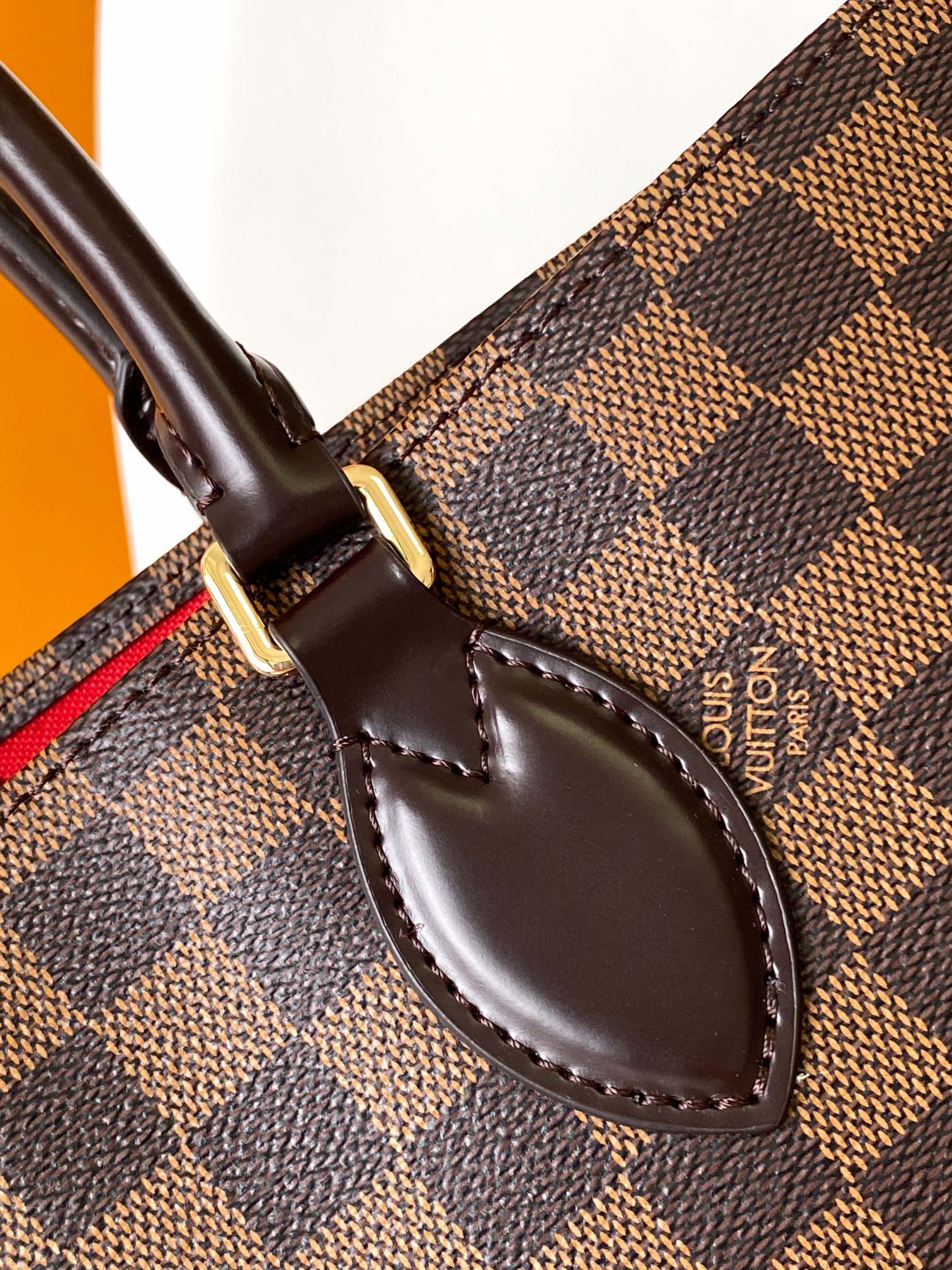 Louis Vuitton Classic Brown Checkerboard Tote Bag Structured Handbag
