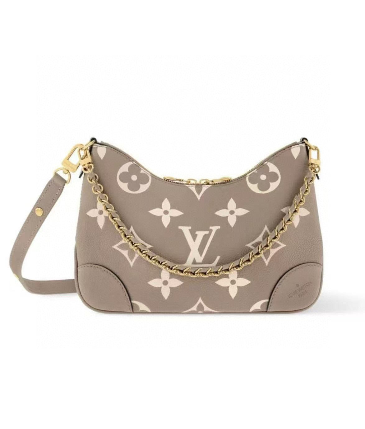 Louis Vuitton Elegant Monogram Pattern Crossbody Shoulder Bag with Gold Chain
