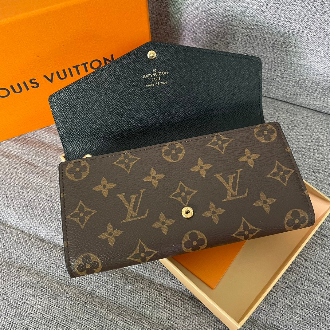 Louis Vuitton Two-Tone Monogram Canvas Envelope Wallet with Button Closure