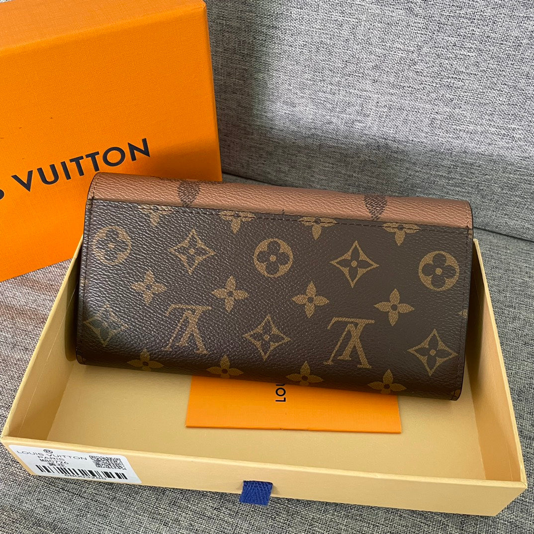 Louis Vuitton Two-Tone Monogram Canvas Envelope Wallet with Button Closure