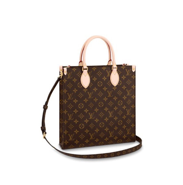 Louis Vuitton Classic Brown Monogram Canvas Square Tote Bag with Shoulder Strap