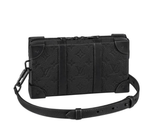 Black Monogram Leather Soft Trunk Crossbody Bag