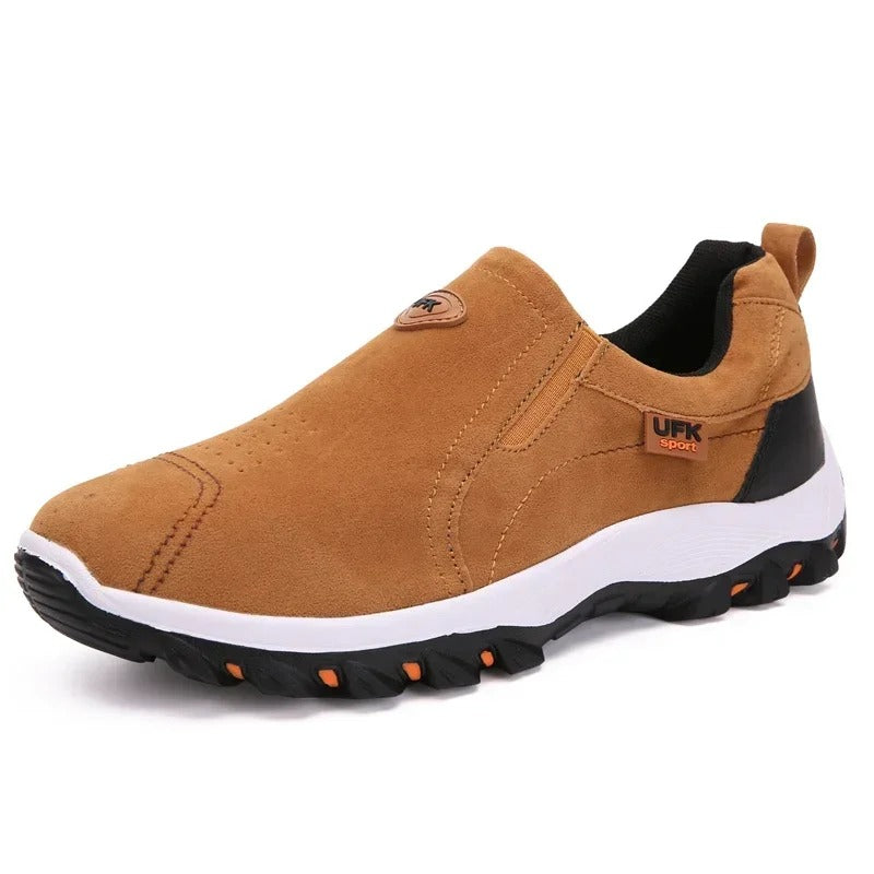 Blotcha Men's Orthopedic Hiking Shoes, Canvas Slip-On Walking Loafers with Arch Support
