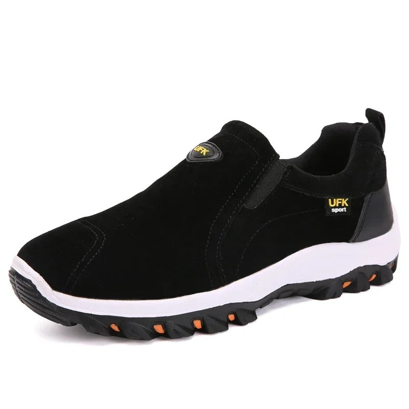Blotcha Men's Orthopedic Hiking Shoes, Canvas Slip-On Walking Loafers with Arch Support