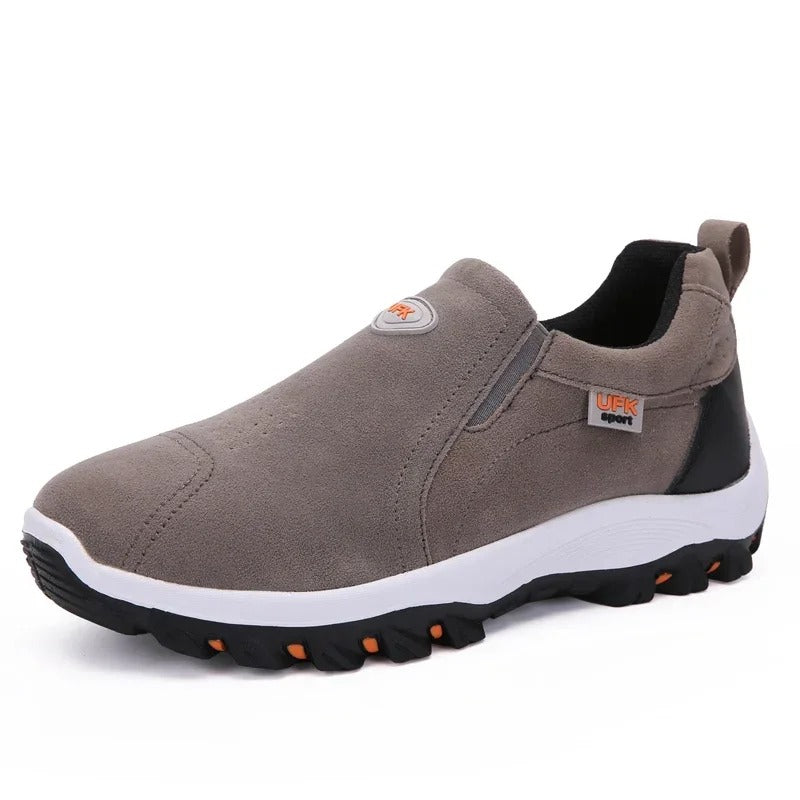 Blotcha Men's Orthopedic Hiking Shoes, Canvas Slip-On Walking Loafers with Arch Support