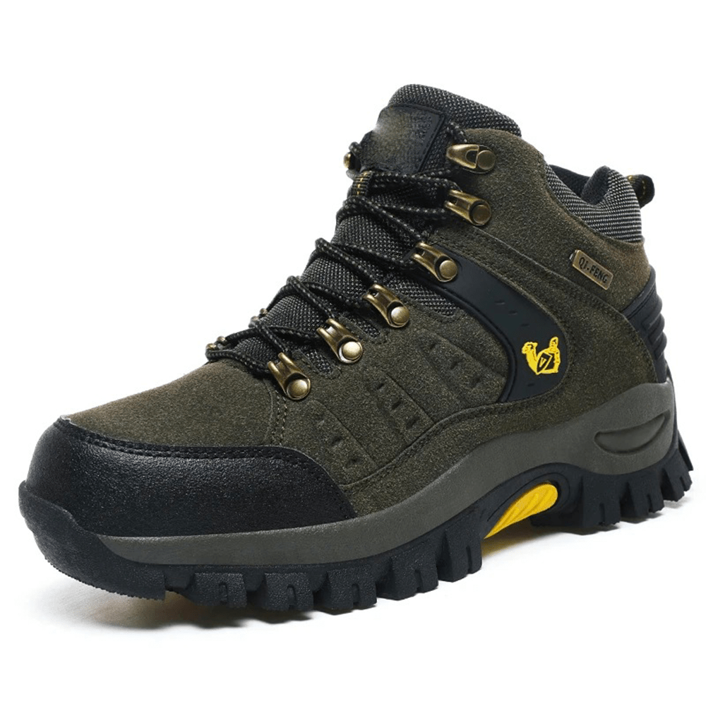 Blotcha Unisex Grey Suede Waterproof Hiking Boots Ankle Trekking Shoes
