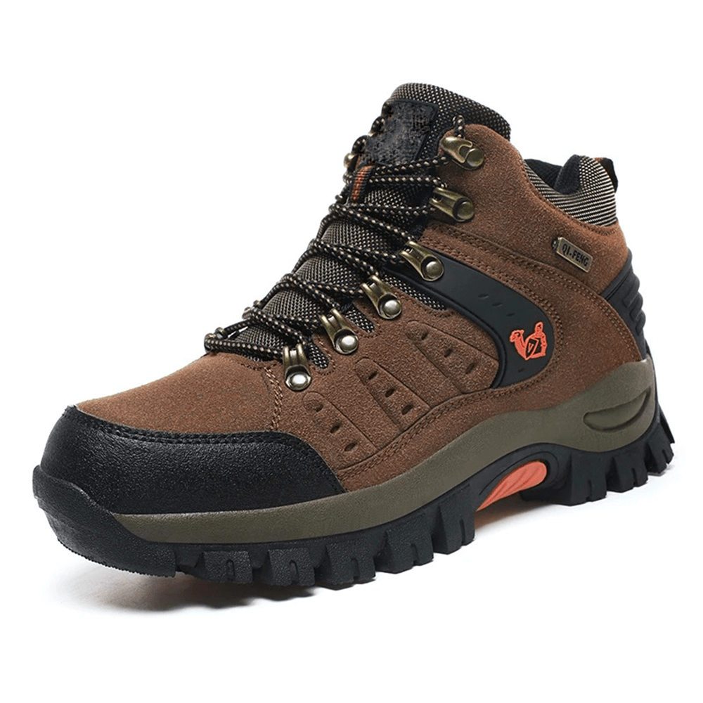 Blotcha Unisex Grey Suede Waterproof Hiking Boots Ankle Trekking Shoes