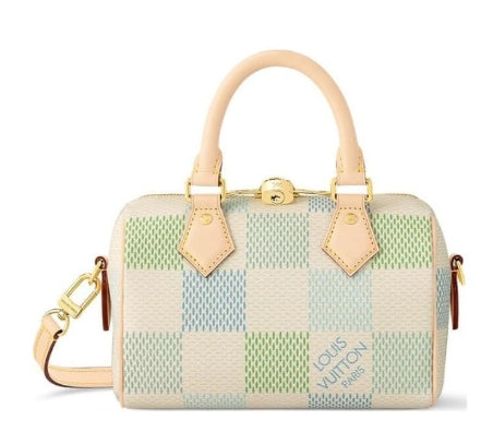 Louis Vuitton Nano Speedy Handbag - Pastel Damier Azur Canvas - Green &amp; Blue