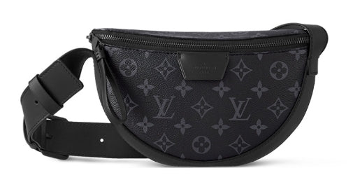 Louis Vuitton Black Monogram Pattern Designer Belt Bag Adjustable Waist Pack