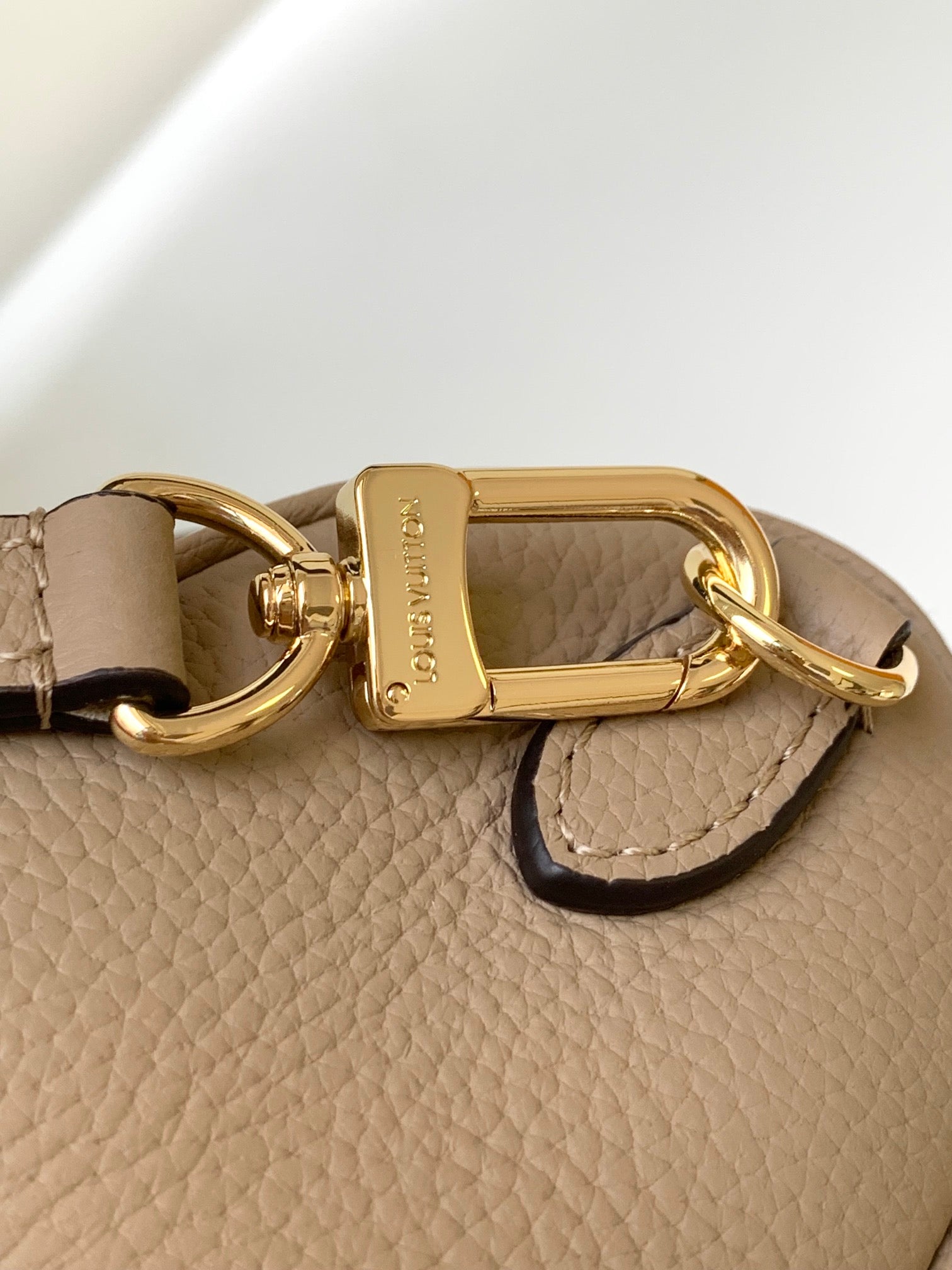 Louis Vuitton Beige Embossed Monogram Leather Mini Top Handle Crossbody Bag