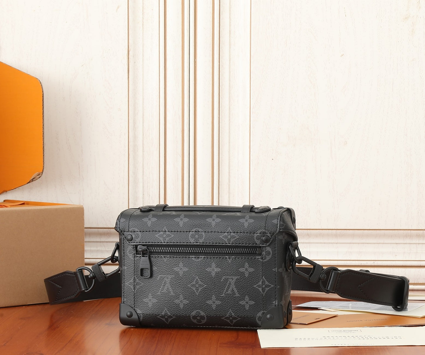 Louis Vuitton Black Monogram Trunk Crossbody Bag with Top Handle