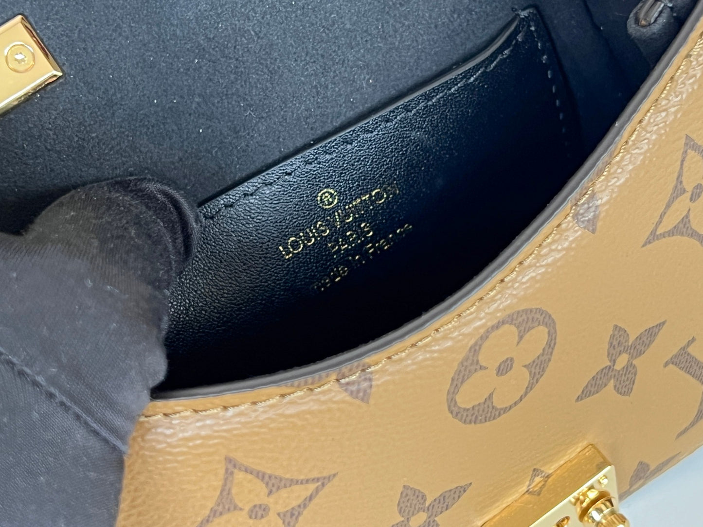 Louis Vuitton Vintage Brown Monogram Mini Top Handle Purse with Gold Clasp