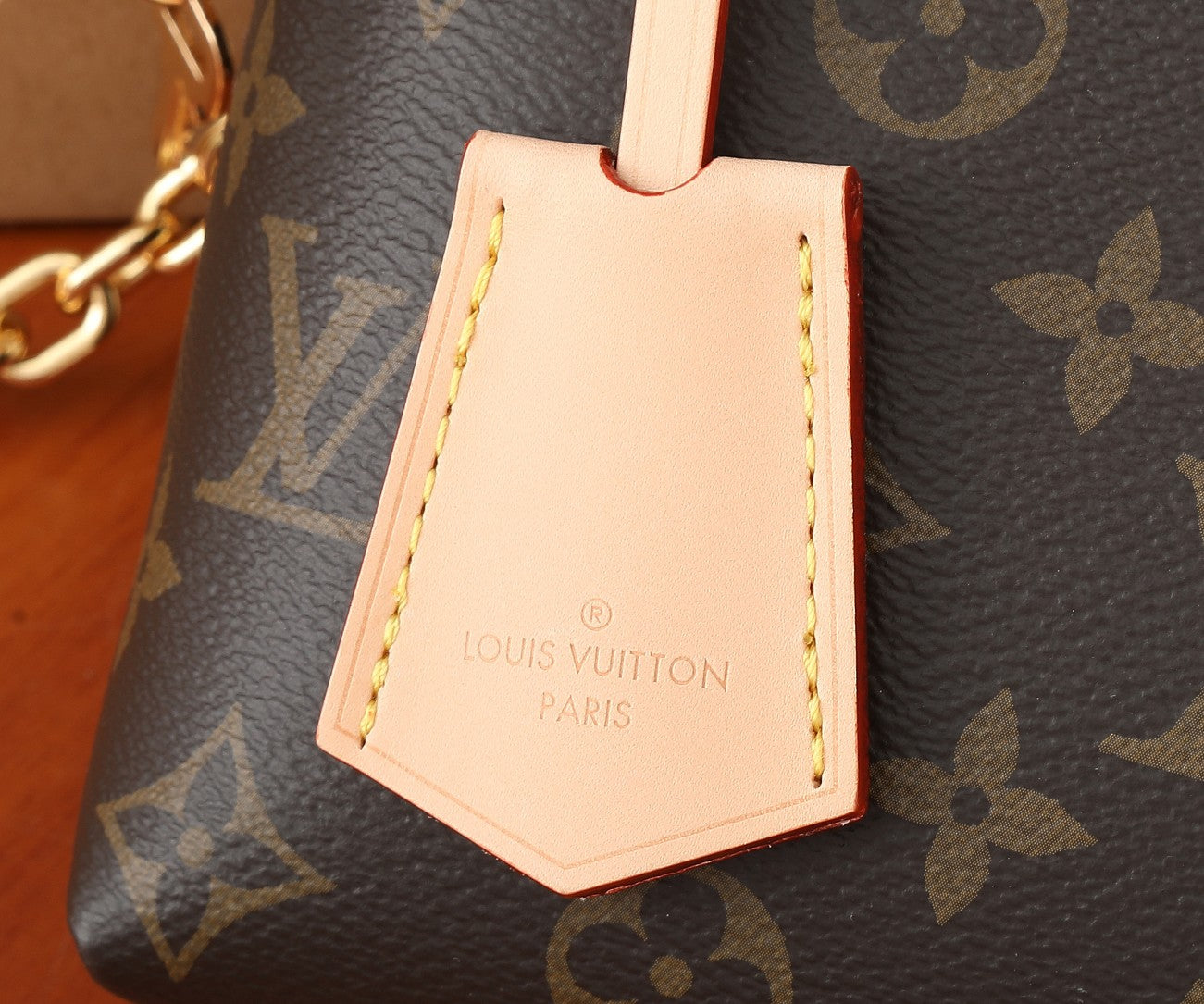 Louis Vuitton Classic Monogram Canvas Mini Dome Handbag with Gold Chain Strap