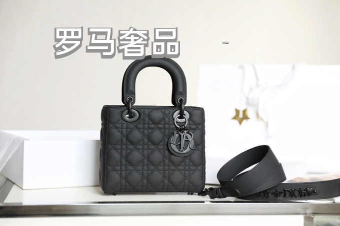 Dior Elegant Light Gray Quilted Top Handle Handbag with Shoulder Strap