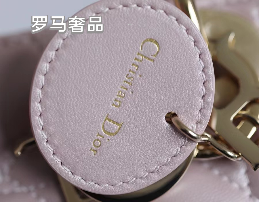 Dior Luxury Metallic Quilted Mini Handbag with Top Handle and Charms