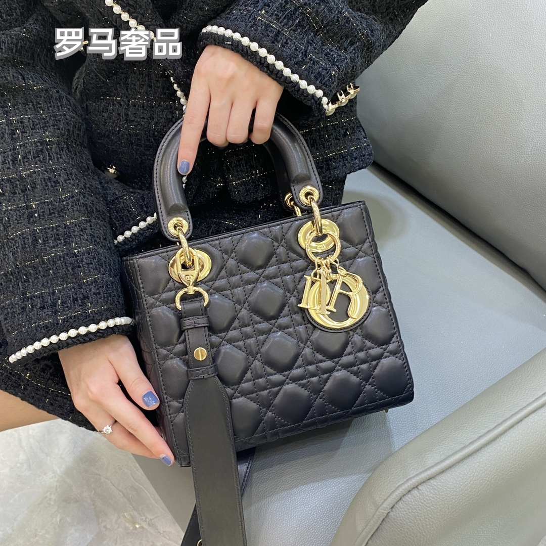 Dior Classic Beige Quilted Leather Top Handle Handbag with Gold Hardware