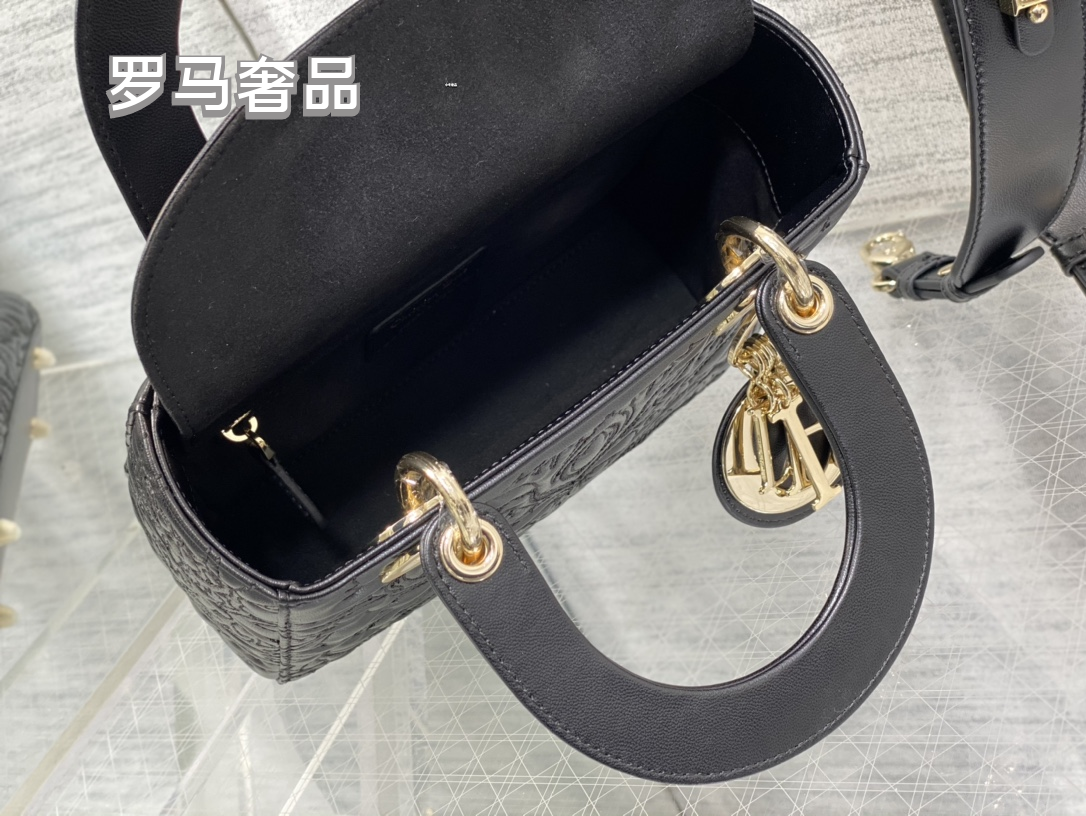 Dior Luxury White Floral Embossed Leather Handbag with Shoulder Strap