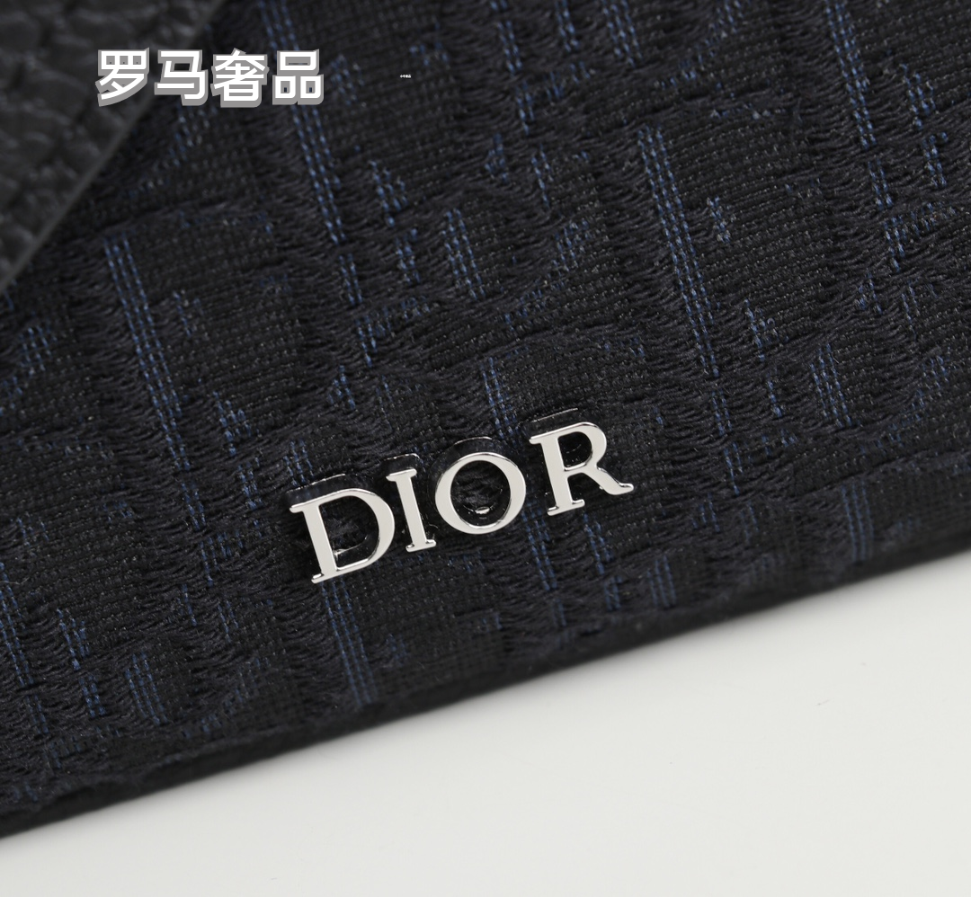 Dior Vintage Monogram Crossbody Messenger Bag with Black Leather Flap