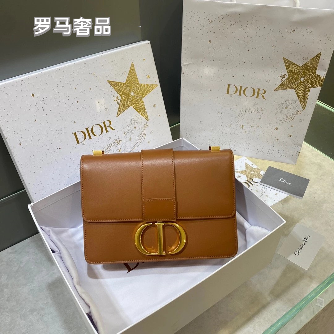Dior Classic Black Leather Shoulder Bag with Gold Buckle Clasp