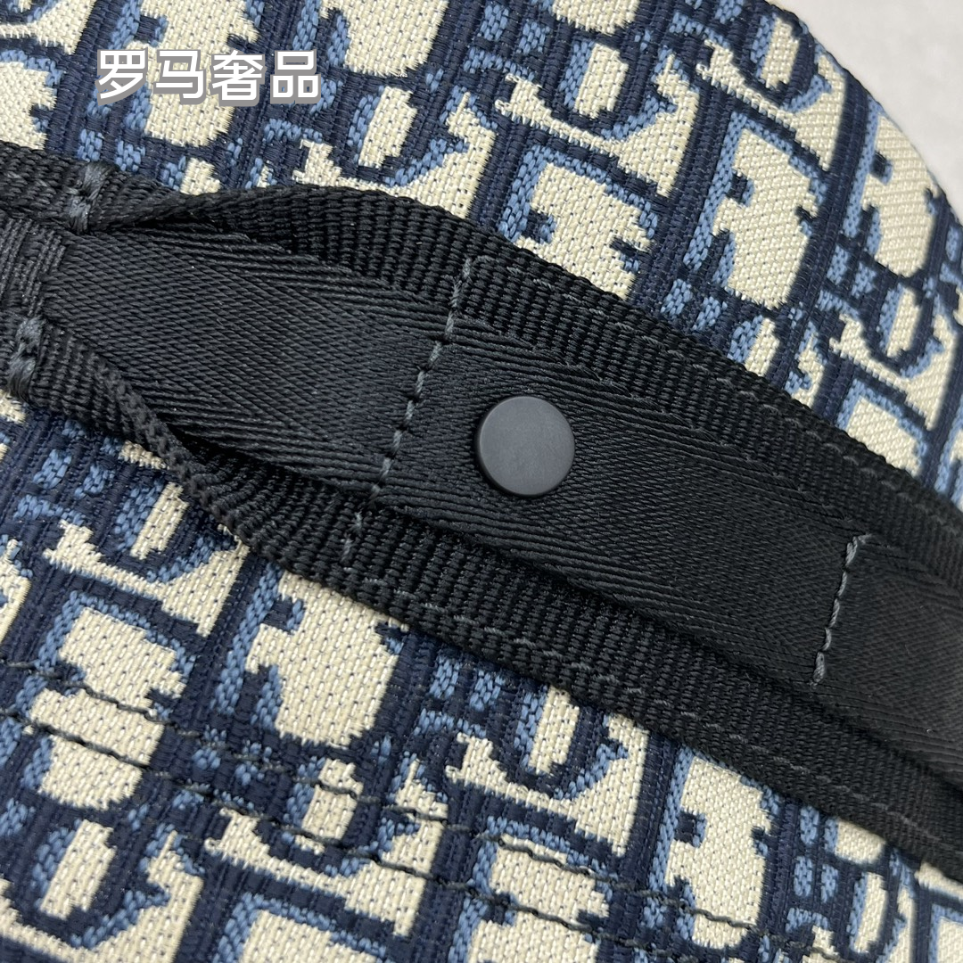 Dior Luxury Monogram Jacquard Canvas Backpack with Front Pocket Stripe