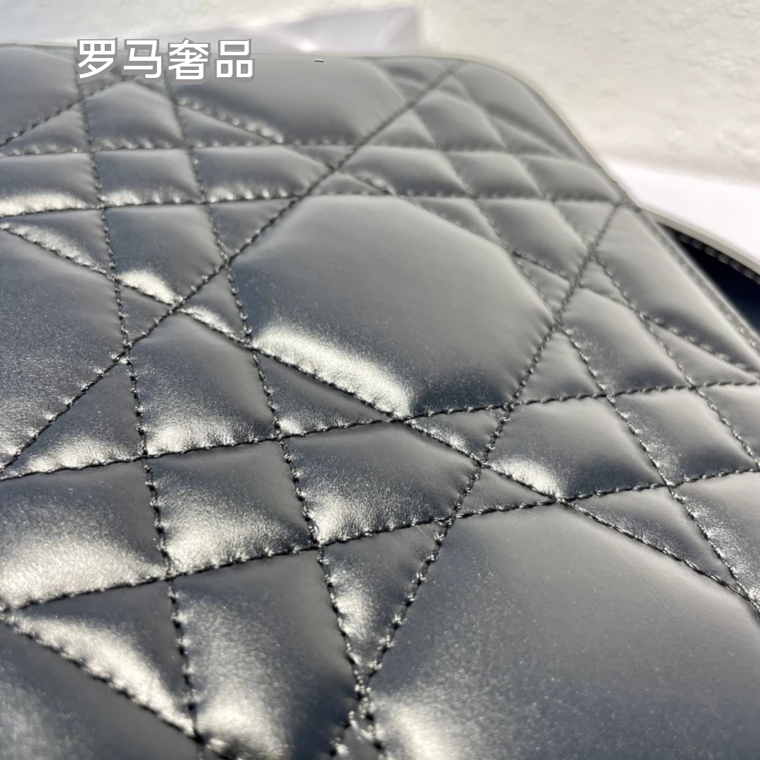 Dior Luxury Quilted Leather Vanity Case Travel Cosmetic Makeup Bag