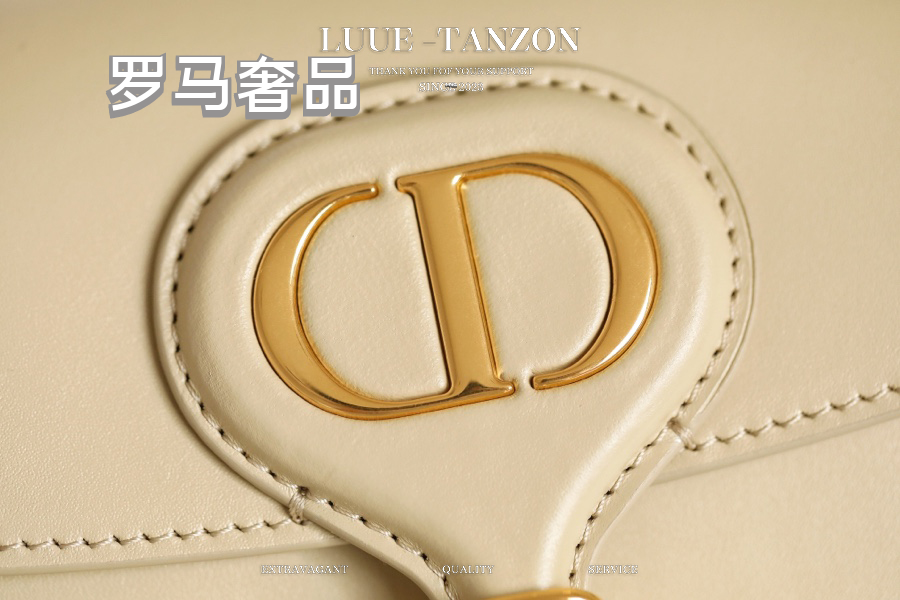 Dior Elegant Beige Leather Saddle Shoulder Bag with Adjustable Strap