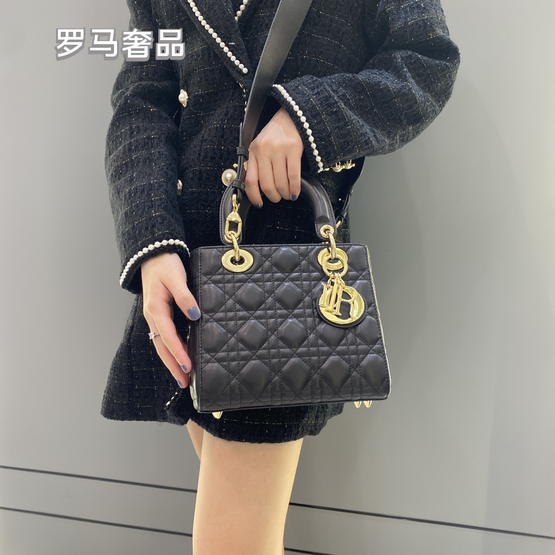 Dior Classic Beige Quilted Leather Top Handle Handbag with Gold Hardware