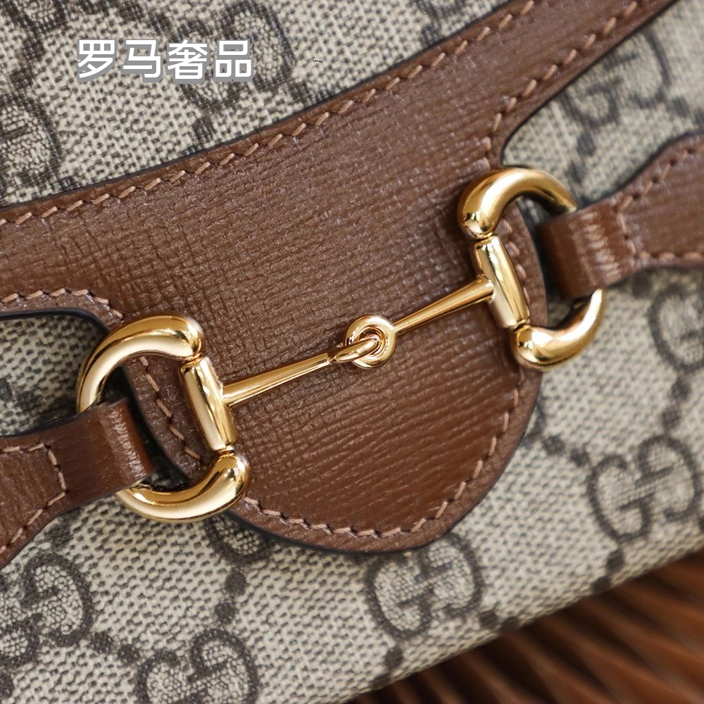 Gucci Classic Monogram Canvas Mini Crossbody Bag with Horsebit Hardware