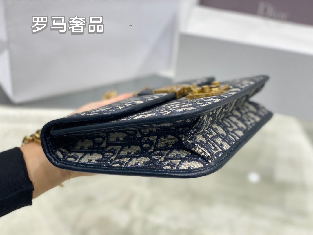 Dior Vintage Monogram Jacquard Flap Shoulder Bag with Gold Hardware