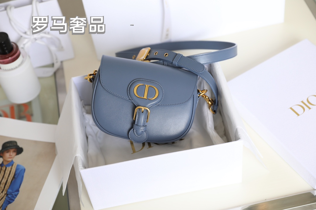 Dior Vintage Black Leather Shoulder Saddle Bag with Oval Metal Clasp