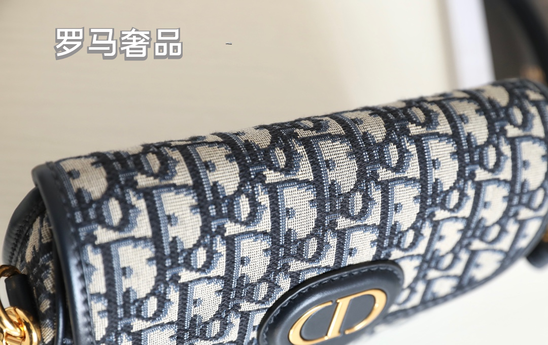 Dior Classic Blue Monogram Jacquard Flap Shoulder Saddle Bag