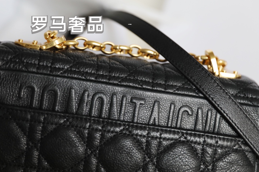Dior Classic Black Quilted Leather Shoulder Bag with Gold Hardware