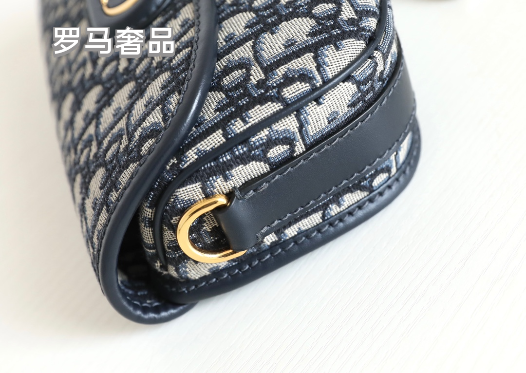 Dior Classic Blue Monogram Jacquard Flap Shoulder Saddle Bag