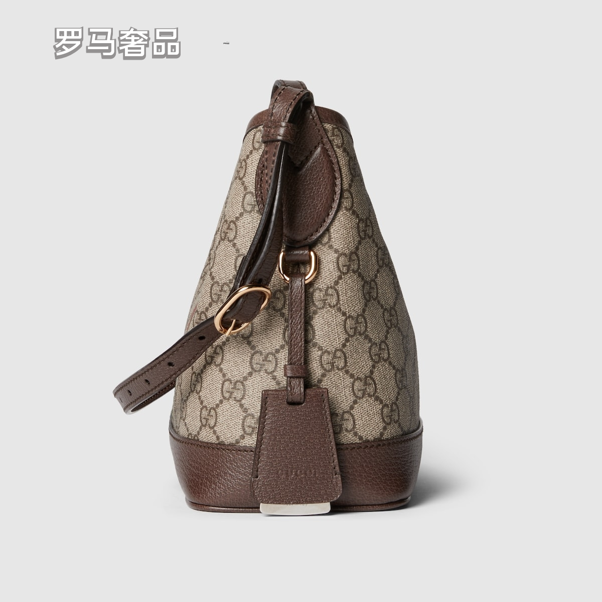 Gucci Vintage Monogram Canvas Hobo Shoulder Bag with Web Stripe