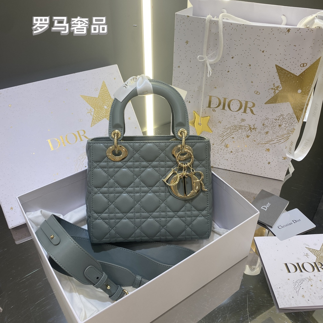 Dior Classic Beige Quilted Leather Top Handle Handbag with Gold Hardware