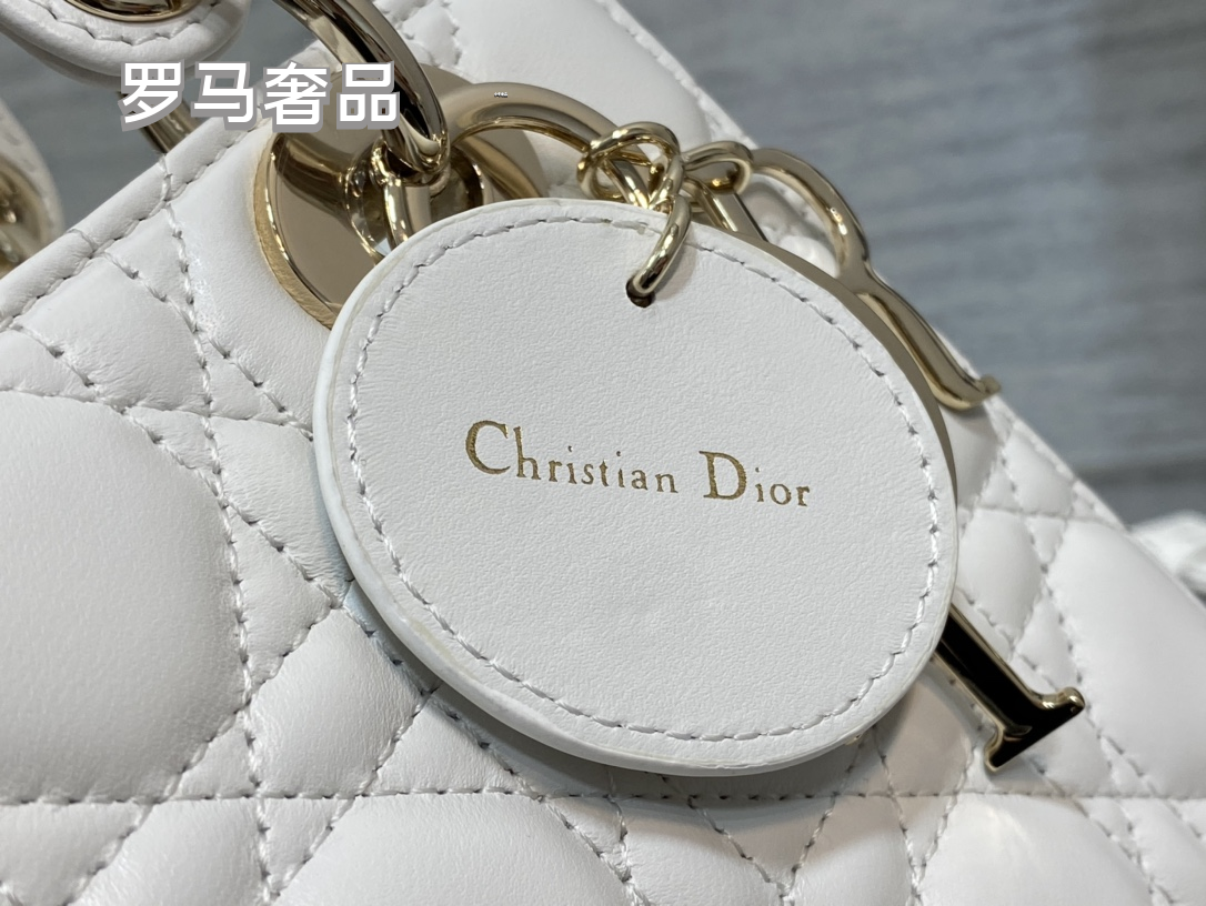 Dior Luxury Black Quilted Leather Top Handle Bag with Shoulder Strap