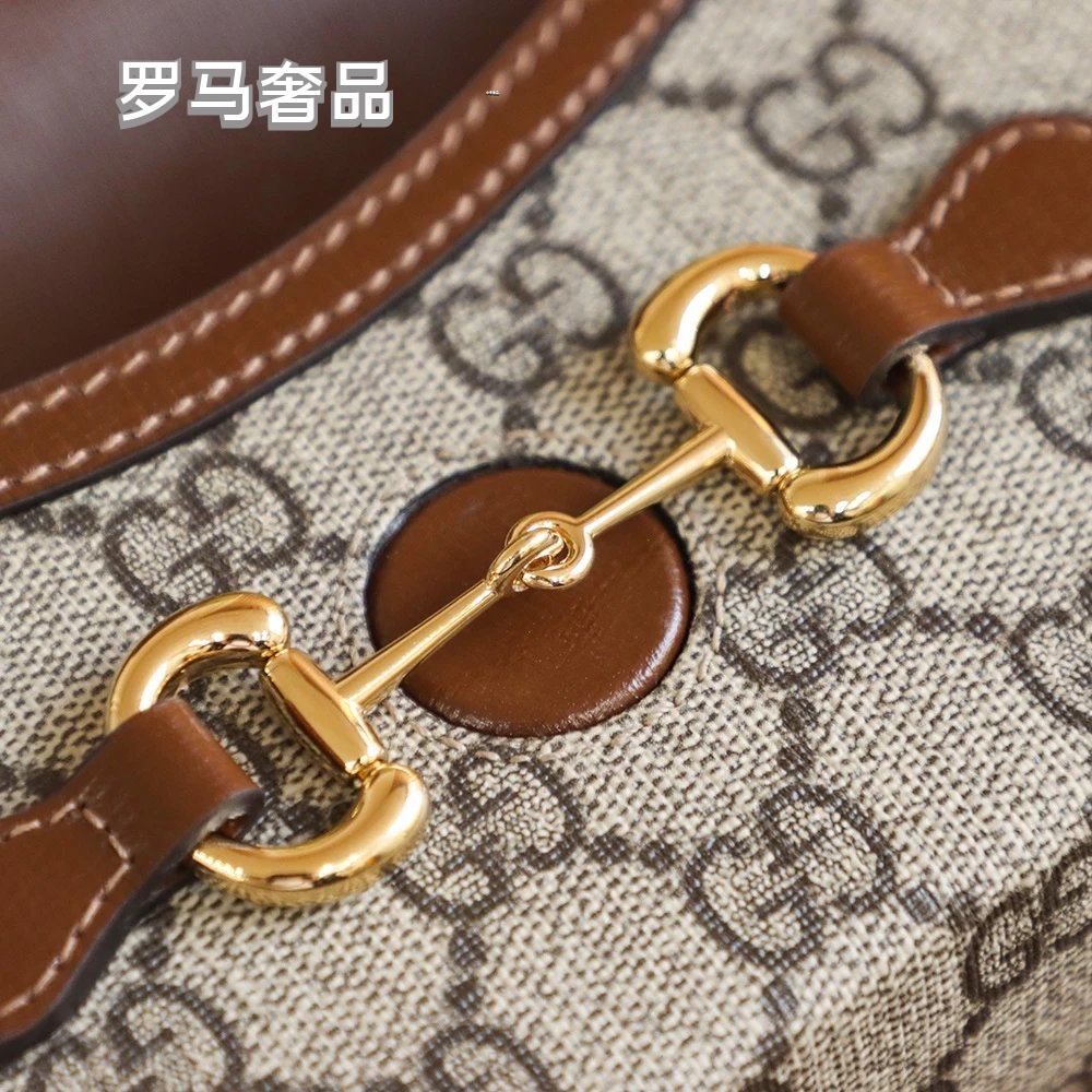 Gucci Classic Monogram Canvas Mini Crossbody Bag with Horsebit Hardware
